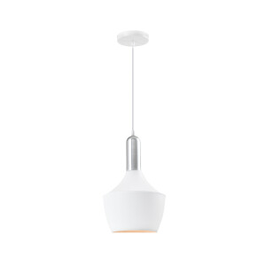 QUVIO Hanglamp modern - Zilveren bovenkant - D 25 cm - Wit
