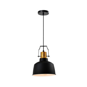QUVIO Hanglamp industrieel - Klein model - D 22 cm - Zwart