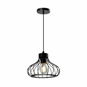 QUVIO Hanglamp modern - Draadlamp - D 22 cm - Zwart