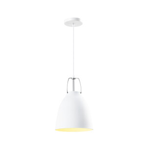 QUVIO Hanglamp industrieel - Ronde kegel - D 20 cm - Wit