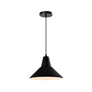 QUVIO Hanglamp retro - Simplistisch design - D 28 cm - Zwart