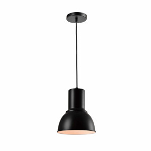 QUVIO Hanglamp retro - Rond design - Diameter 23 cm - Zwart