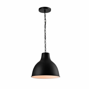 QUVIO Hanglamp industrieel - Rond met stalen ketting - Diameter 35 cm
