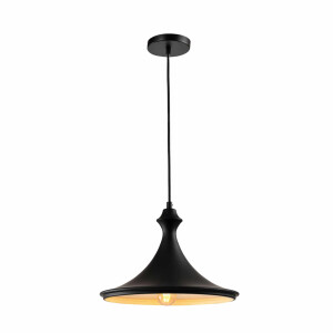 QUVIO Hanglamp modern - Hoedvorm metaal met knop - Diameter 32 cm