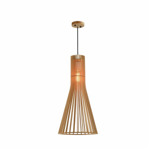 QUVIO Hanglamp Scandinavisch - Kegelvormig van hout - Kap: 30 x 60 cm