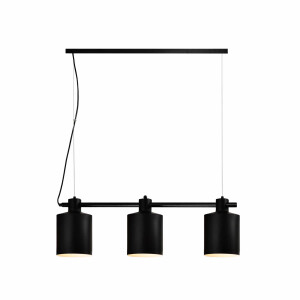 QUVIO Hanglamp modern - 3 lichtpunten met ronde kappen - 15,5 x 90 x 26 cm