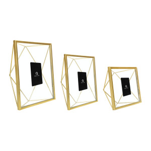 QUVIO Fotolijstjes - Hexagon - Set van 3 - Goud