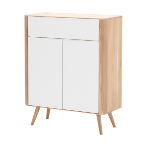 Ena dresser 90 houten ladekast whitewash - 90 x 110 cm