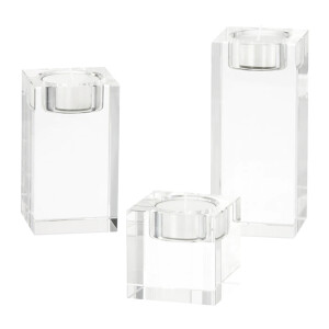 QUVIO Waxinelichthouder - Set van 3 - Glas