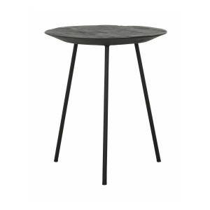 DTP Home Bijzettafel 'Jupiter' Teakhout, 40cm, kleur Zwart