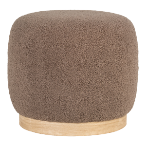 Kenna bouclé poef bruin - Ø 44,5 cm