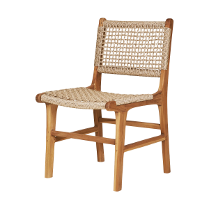 Elodie houten tuinstoel met rotan zitting naturel