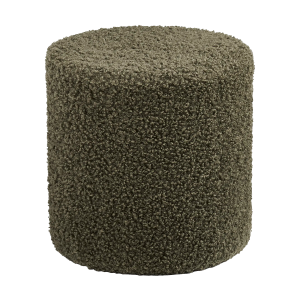 Jip bouclé poef groen - Ø 34 cm