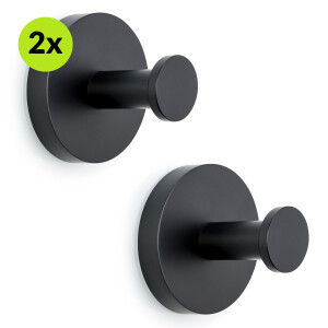 XIVADA Handdoekhaakjes Giro - Inclusief montageset - Zwart - 2 stuks