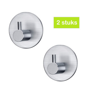 XIVADA Handdoekhaakjes Roma - Zelfklevend - Rvs - Zilver - Set van 2