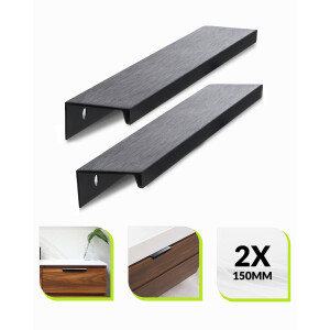 XIVADA Handgreep zwart - 128 mm boorafstand - Meubelgreep - Set van 2