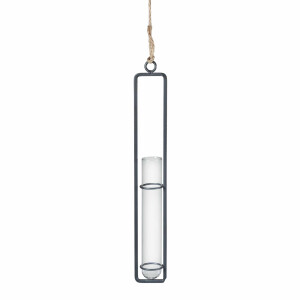 QUVIO Hangend vaasje met metalen frame - 2,5 x 27 cm