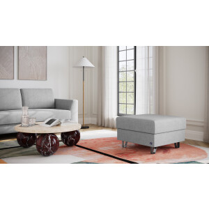 BRUNO poef 70x70 in aurora zilvergrijs | Comfortabele opbergruimte en praktische opbergruimte