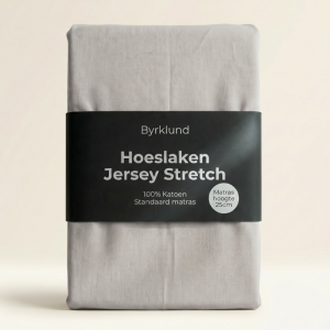 Hoeslaken Katoen - Jersey Stretch - Off White - 180x200cm - Off White - Byrklund - Dekbed-Discounter.nl