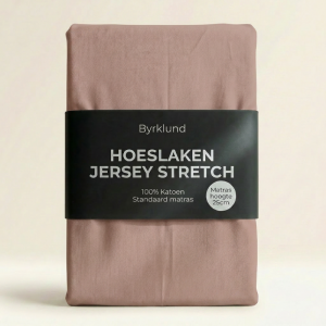 Hoeslaken Katoen - Jersey Stretch - Oud Roze - 180x220cm - Roze - Byrklund - Dekbed-Discounter.nl