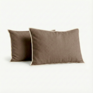 2-PACK: Kussensloop Luxury Velvet - Taupe - Zydante - - Microvezel - Dekbed-Discounter.nl