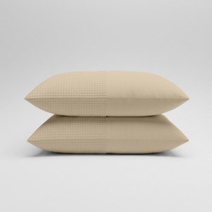 2-PACK Kussenslopen Waffle - Zand - Dekbed-Discounter.nl