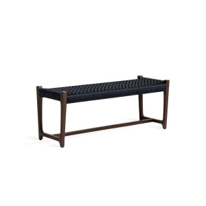 Jesper Home Bankje 'Kuwana' Espresso Teakhout, kleur Indigo