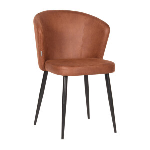 LABEL51 Eetkamerstoel 'Wave' Microfiber, kleur Cognac