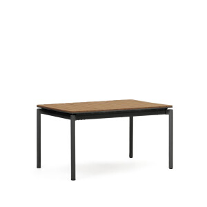 Kave Home Uitschuifbare Tuintafel 'Canyelles' 140/200 x 90cm, kleur Naturel/Zwart