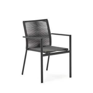 Kave Home Tuinstoel 'Culip' Geweven touw, kleur Donkergrijs