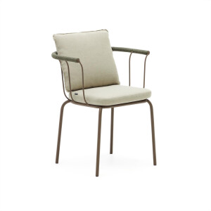 Kave Home Tuinstoel 'Salguer' Gevlochten touw en staal, kleur Beige