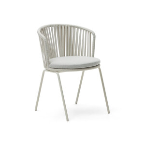 Kave Home Tuinstoel 'Saconca' Gevlochten touw, kleur Grijs
