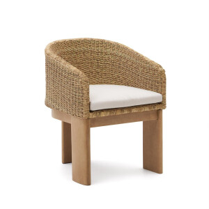 Kave Home Tuinstoel 'Xoriguer' Rattan en eucalyptushout