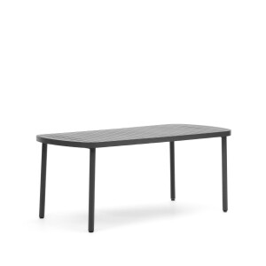 Kave Home Tuintafel 'Joncols' 180 x 90cm, kleur Donkergrijs