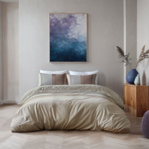 Dekbedovertrek Striped Chic - Lits-Jumeaux (240x220 Cm) - Taupe Microvezel - - Byrklund - Dekbed-Discounter.nl