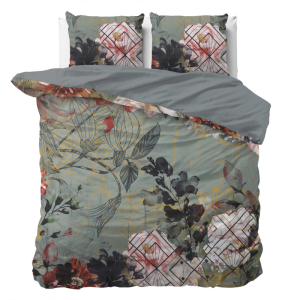 Dekbedovertrek Triangle Nature Tweepersoons (200x200 Cm) Groen Microvezel Bloemen Sleeptime Essentials - Overtrek - 200x200 Cm (Tweepersoons) - - Dekbed-Discounter.nl
