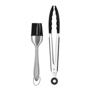 Krumble Keukentang en bakkwast - Set van 2 - RVS - Silicoon