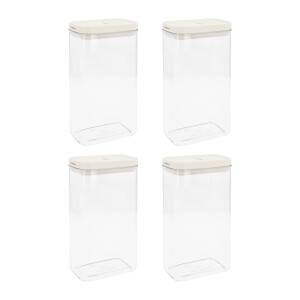 Krumble Voorraadpotten - Set van 4 - 1800 ml - Plastic