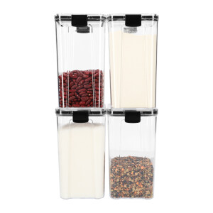 Krumble Voorraadpotten set van 4 - Met deksel - Kunststof - 1300 ml