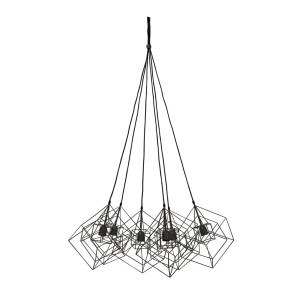 Light & Living Hanglamp 'Kubinka' 6-Lamps, mat zwart