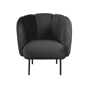 Leitmotiv Fauteuil 'Tulip' Velvet, kleur Zwart