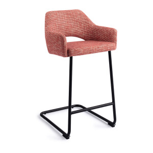 Jesper Home Barstoel 'Yanai' Arch Black, kleur Berry Bars (zithoogte 66cm)