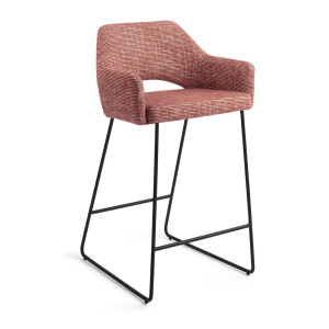 Jesper Home Barstoel 'Yanai' Slide Black, kleur Berry Bars (zithoogte 65cm)