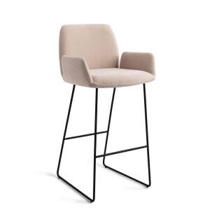 Jesper Home Barkruk 'Misaki' Slide Black, kleur Sand Strand (zithoogte 75cm)