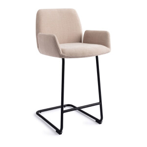 Jesper Home Barstoel 'Misaki' Arch Black, kleur Sand Strand (zithoogte 66cm)