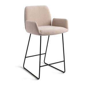 Jesper Home Barstoel 'Misaki' Slide Black, kleur Sand Strand (zithoogte 66cm)