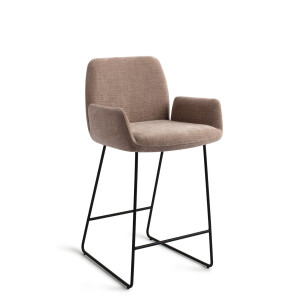Jesper Home Barstoel 'Misaki' Slide Black, kleur Mocha Mist (zithoogte 66cm)