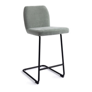 Jesper Home Barstoel 'Ikata' Arch Black, kleur Breezy Blue (zithoogte 65cm)