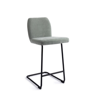 Jesper Home Barstoel 'Ikata' Arch Black, kleur Breezy Blue (zithoogte 65cm)