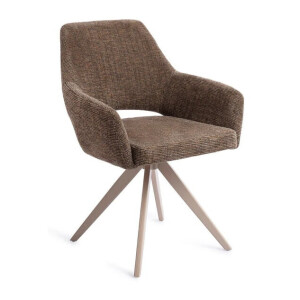 Jesper Home Eetkamerstoel 'Yanai' Turn Beige, kleur Checked Chestnut